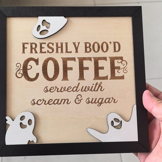 Halloween Coffee Bar Wooden Decorations